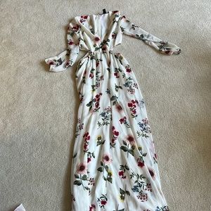 Long floral cut out dress